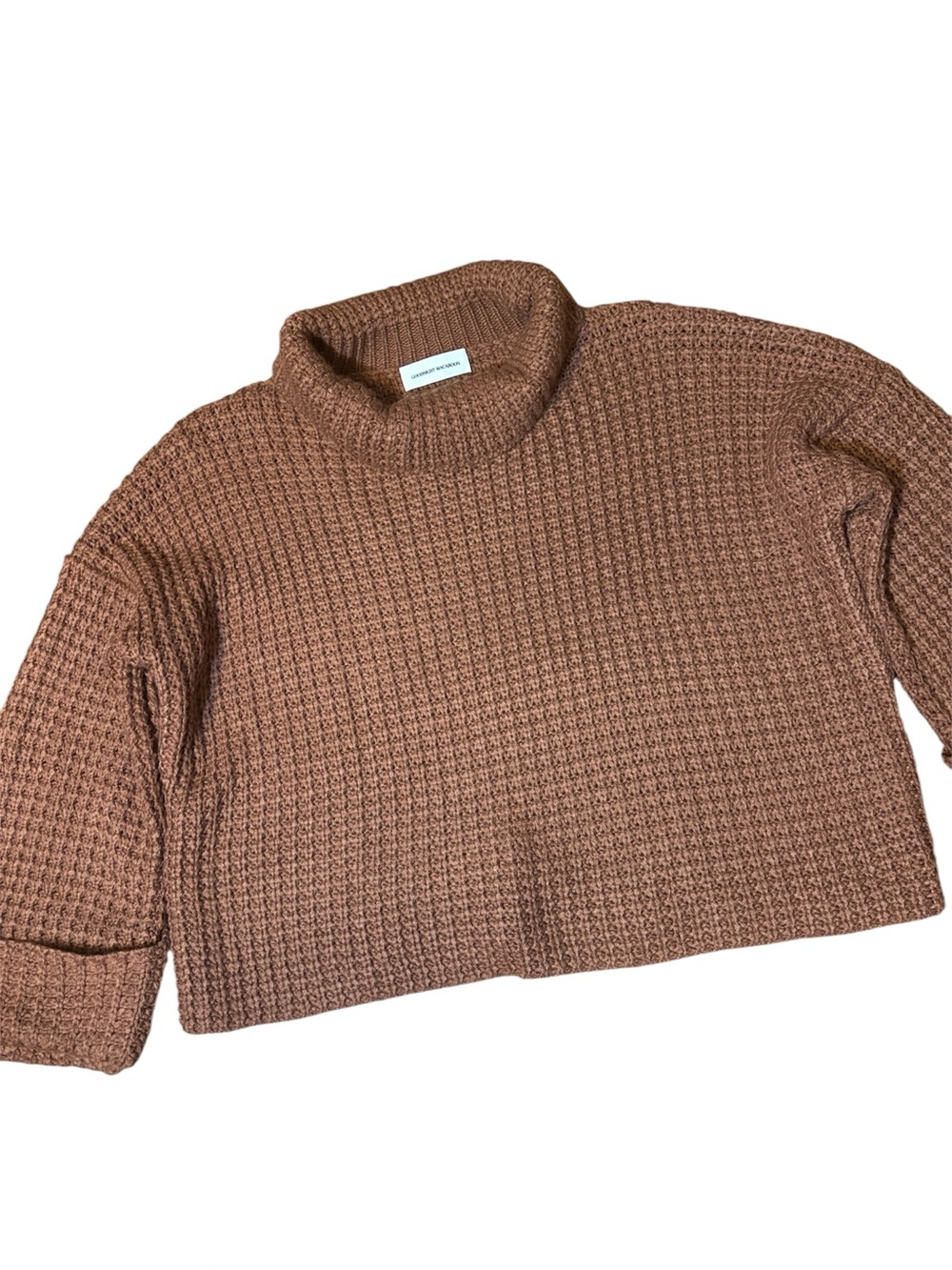 Goodnight Macaroon Cowl Neck Cropped Sweater Top